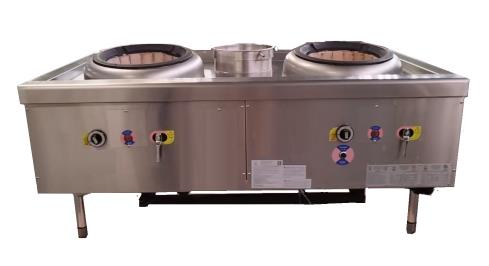SML-1110B5 Double Burner Stove with Rear Soup Pot (with burner)