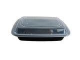 9″ Rectangular Black Container with Lid LR-28
