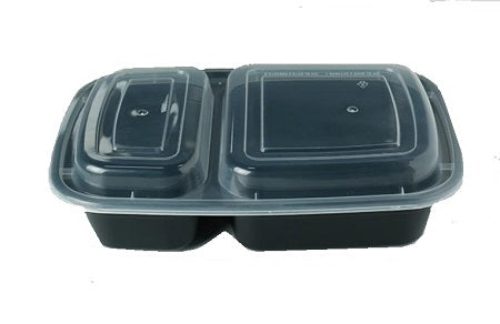 9″ Rectangular Black Container with Lid LT32-B