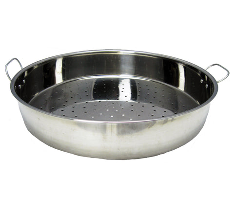 Perforrated Stainless Steel Pan w/Handles - 鋼有孔飯盆