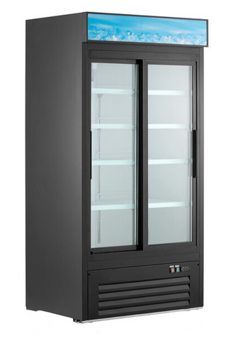40" Double Sliding Door Display Refrigerator SML-GD33-BLK