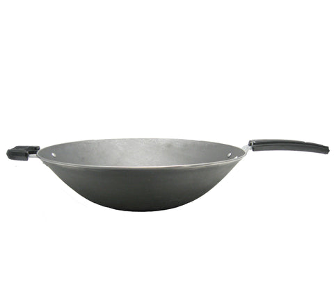Wrapped Edge Cast Iron Wok With Long Handle