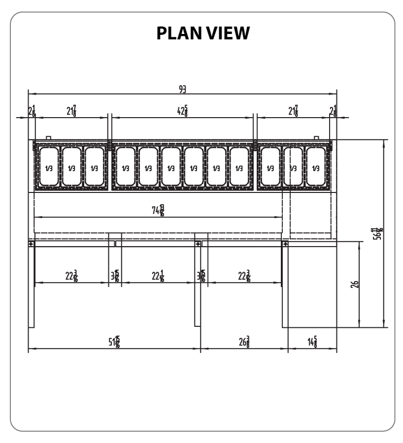 Three Doors Pizza Prep Table SMC3-PZT93
