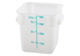 Square Storage Container, White Polypropylene