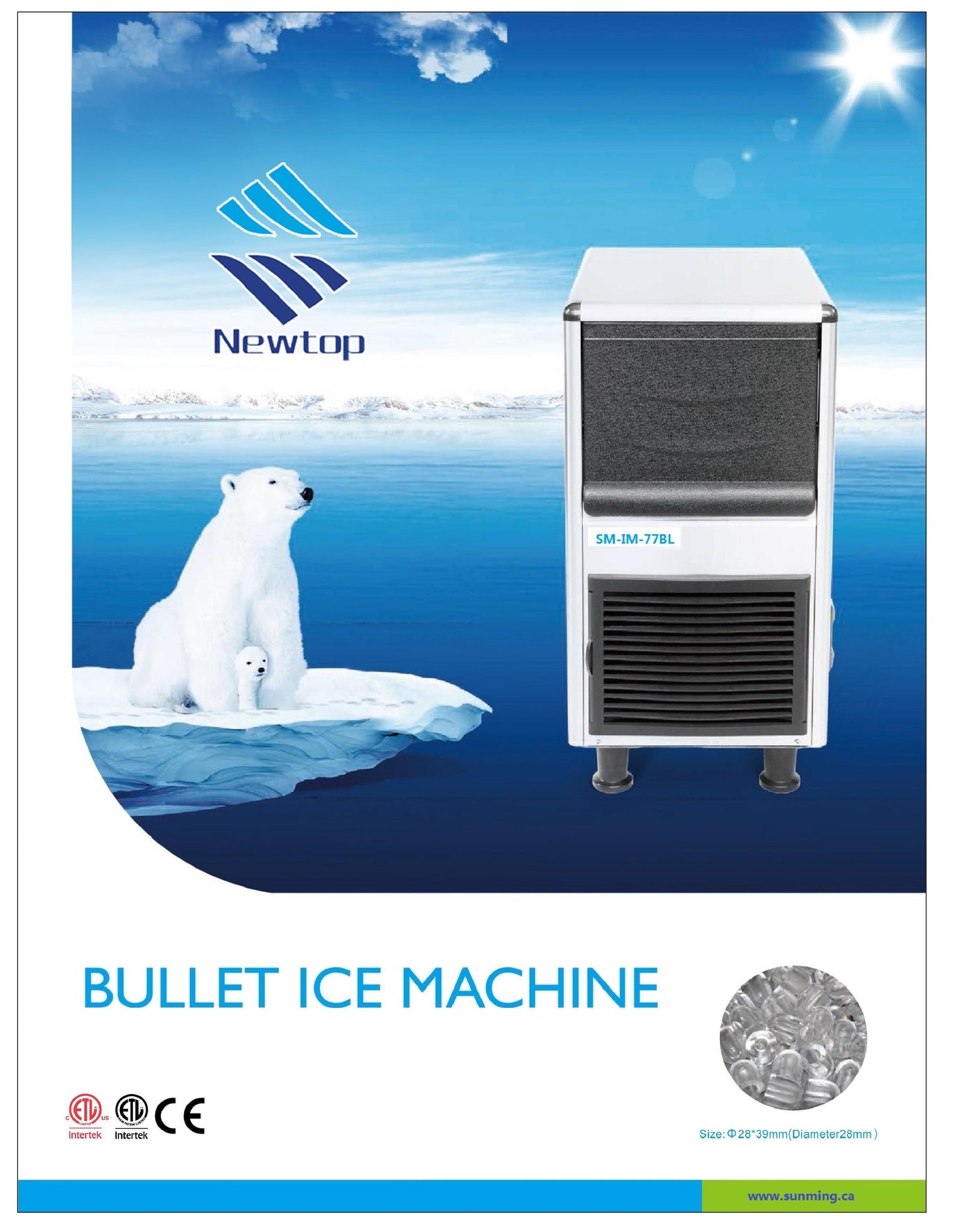 Bullet Ice Machine SM-IM-77BL