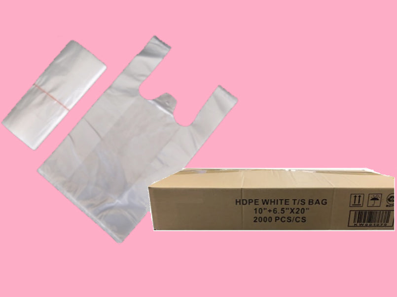 10+6.5x20 HDPE T-shirt Bags