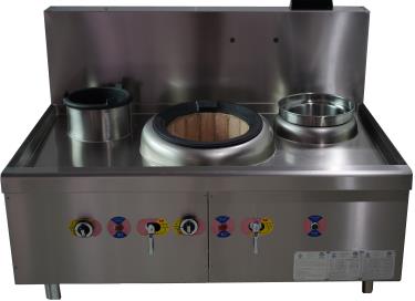 SML-1011B5 Single Turbo Air Burner Stove with Rear Soup Pot and Water Pot