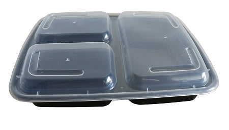 7″ Rectangular Black Container with Lid JF-339
