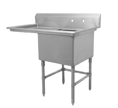 18" Single Sink with Left Drain Board SM-S1818-L