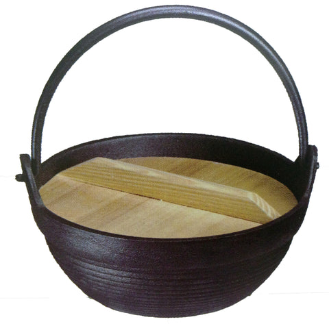 Cast Iron Pot w/Handle + Wooden Lid - 生鐵18cm手挽煲