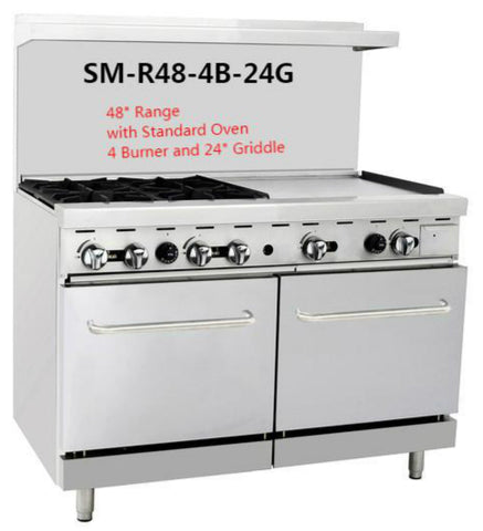 48" Gas Range SM-R48-4B-24G