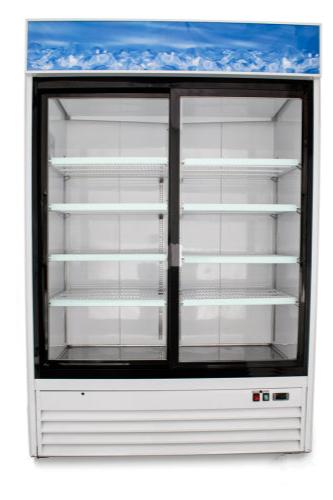 54" Double Sliding Glass Door Refrigerator SML-GD45-W