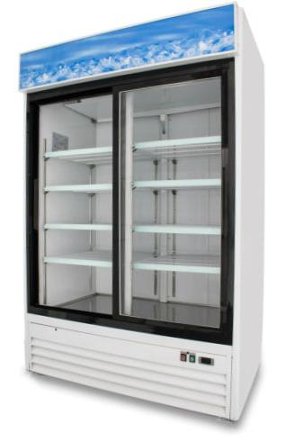 54" Double Sliding Glass Door Refrigerator SML-GD45-W