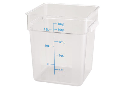 Square Storage Container, Clear Polycarbonate