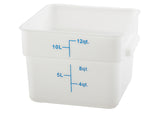 Square Storage Container, White Polypropylene