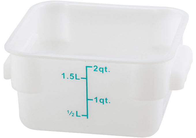 Square Storage Container, White Polypropylene