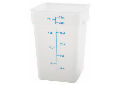 Square Storage Container, White Polypropylene