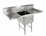 24" Single Sink with Two Drain Board SM-S2424-LR