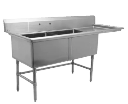 20" Double Sink with Right Drain Board SM-D2020-R
