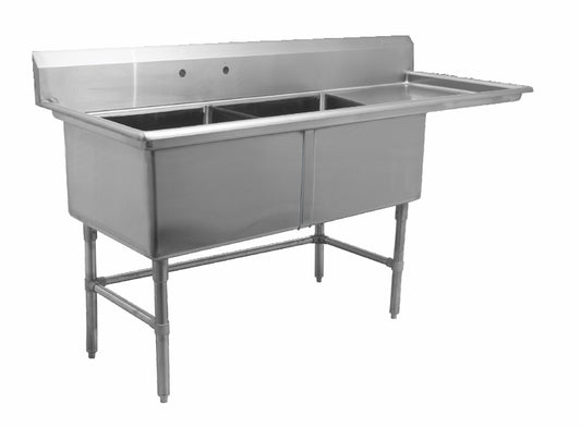 18" Double Sink with Right Drain Board SM-D1818-R