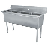 Triple Sink with 16" x 20" Bowl SM-T1620