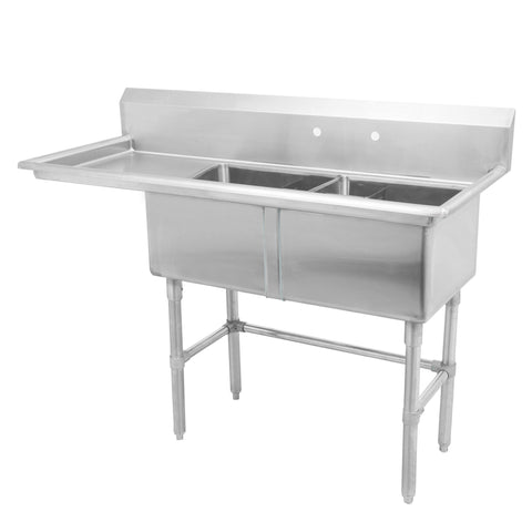 18" Double Sink with Left Drain Board SM-D1818-L