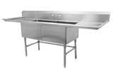 24" Double Sink with Two Drain Board SM-D2424-LR