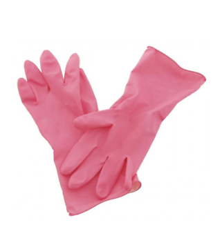 Pink Rubber Gloves 100-P