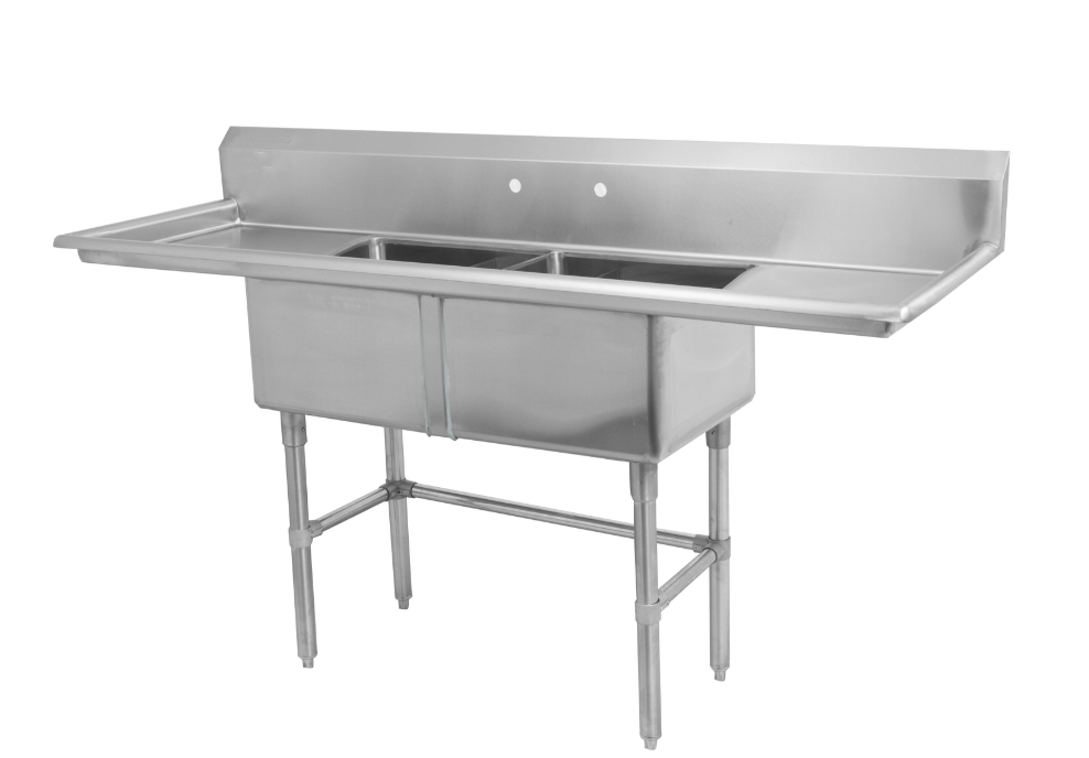 18" Double Sink with Two Drain Board SM-D1818-LR