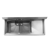 24" Double Sink with Right Drain Board SM-D2424-R